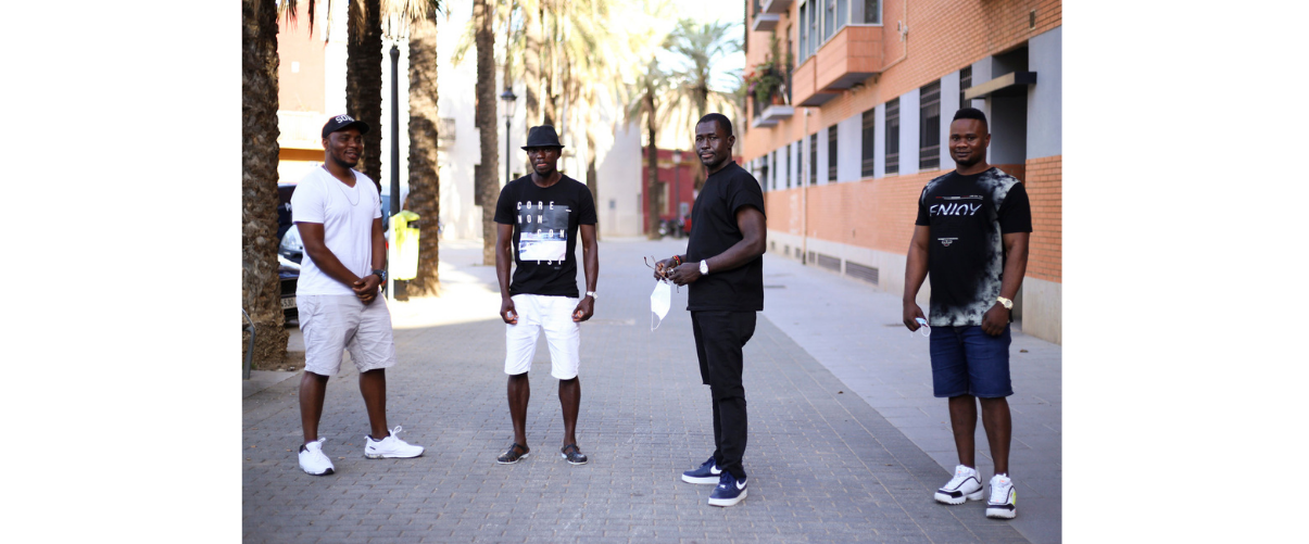 Moses Von Kalon, Ousman Diaby, Abu Traore i Jack Freeman formen part de l'associació Aquarius Supervivents | Mathias Rodríguez | DLV