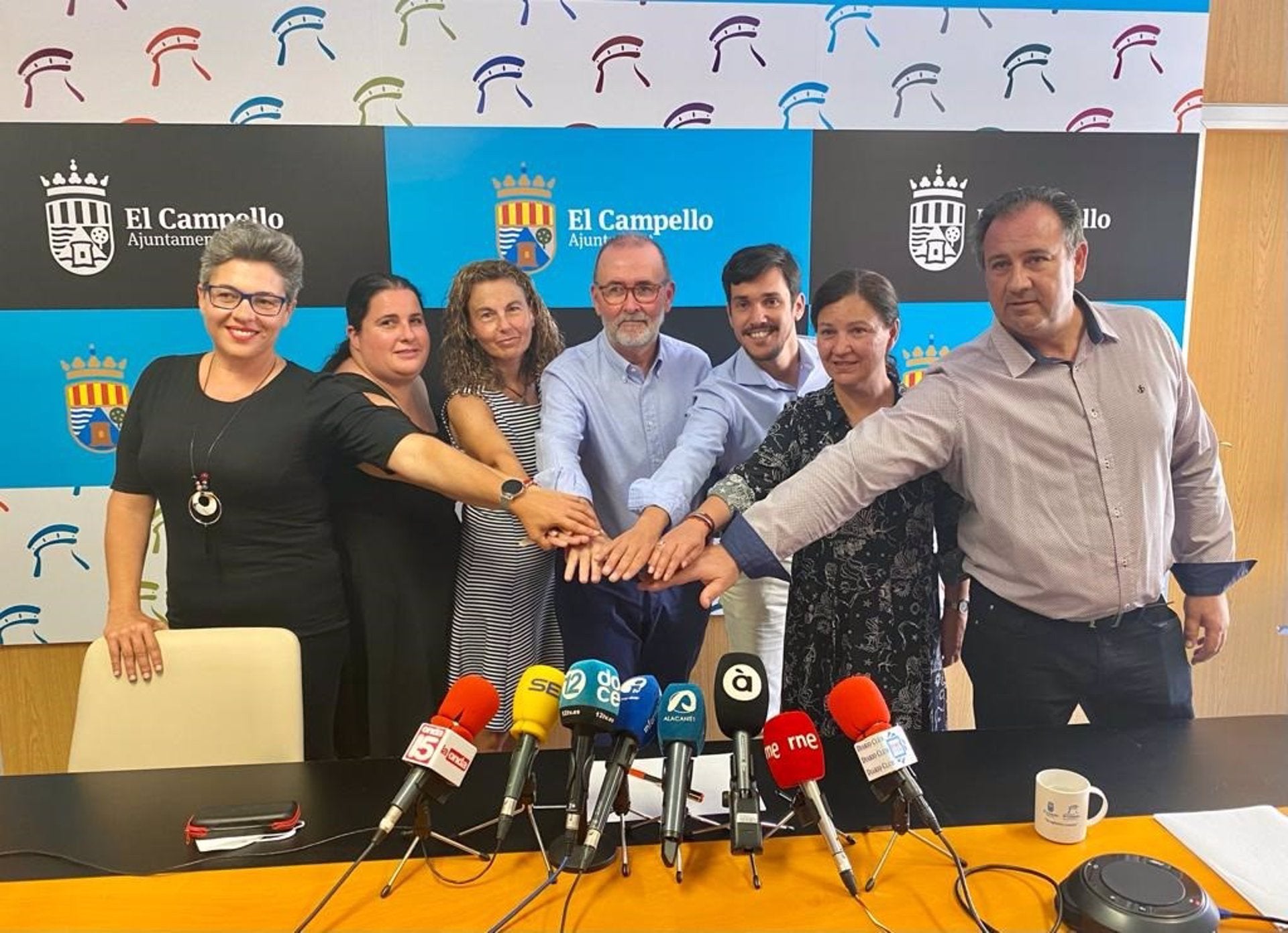 Els regidors del PP del Campello, amb l'alcalde Juanjo Berenguer al centre