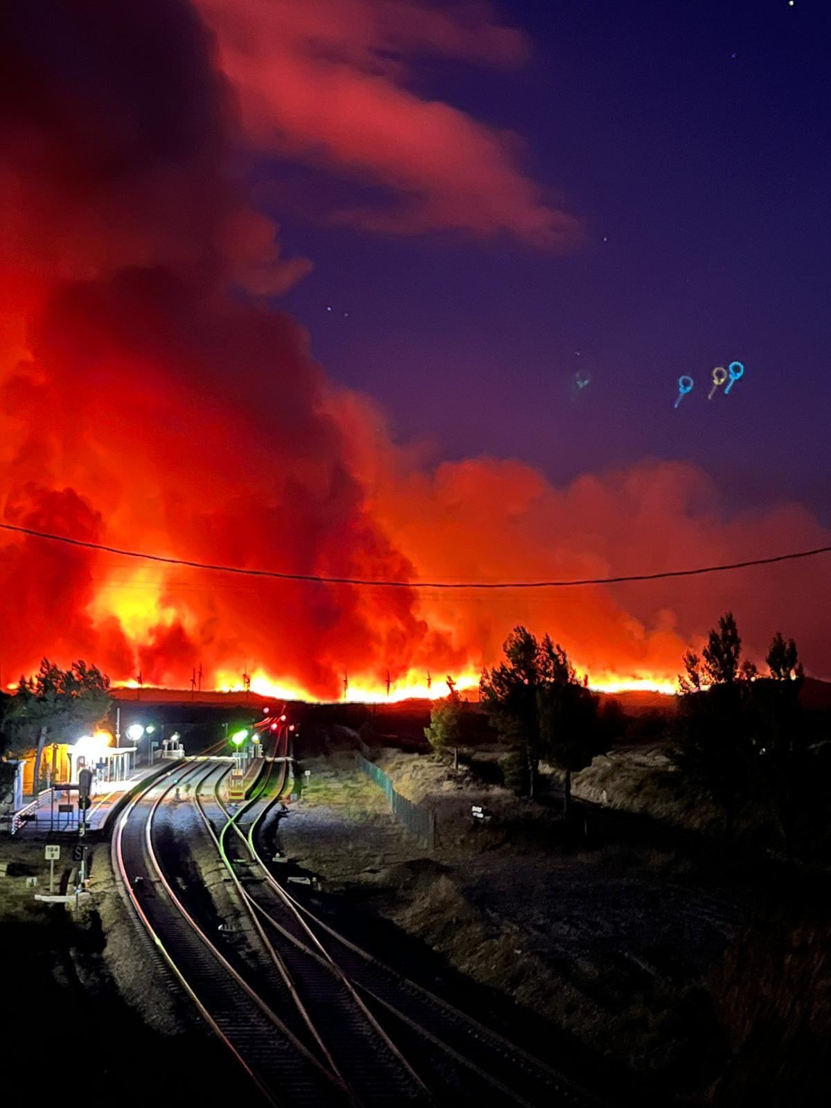 L'incendi de l'Alt Palància vist des de Barraques