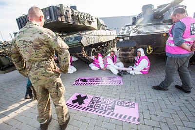 Acció antimilitarista al port de Sagunt el 2015