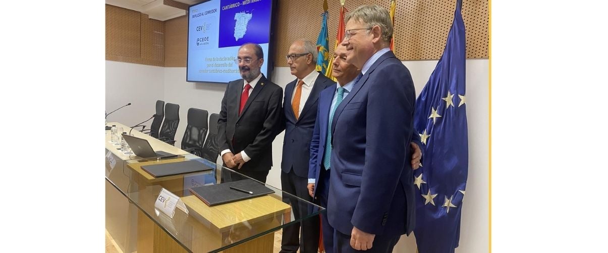 Els governs i les patronals d’Aragó i del País Valencià urgeixen a acabar el Corredor Cantàbric-Mediterrani