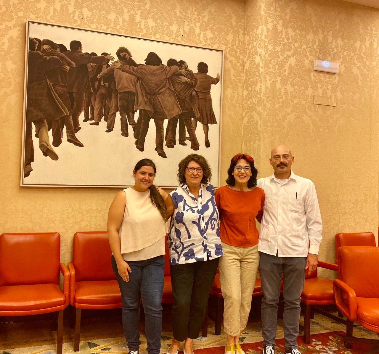 Rosa Maestro, Pilar Garrido, Marisa Saavedra i Txema Guijarro, diputats d'Unides Podem