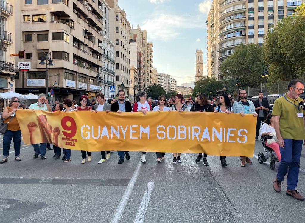 Capçalera de la manifestació del 9 d'Octubre a València | DLV