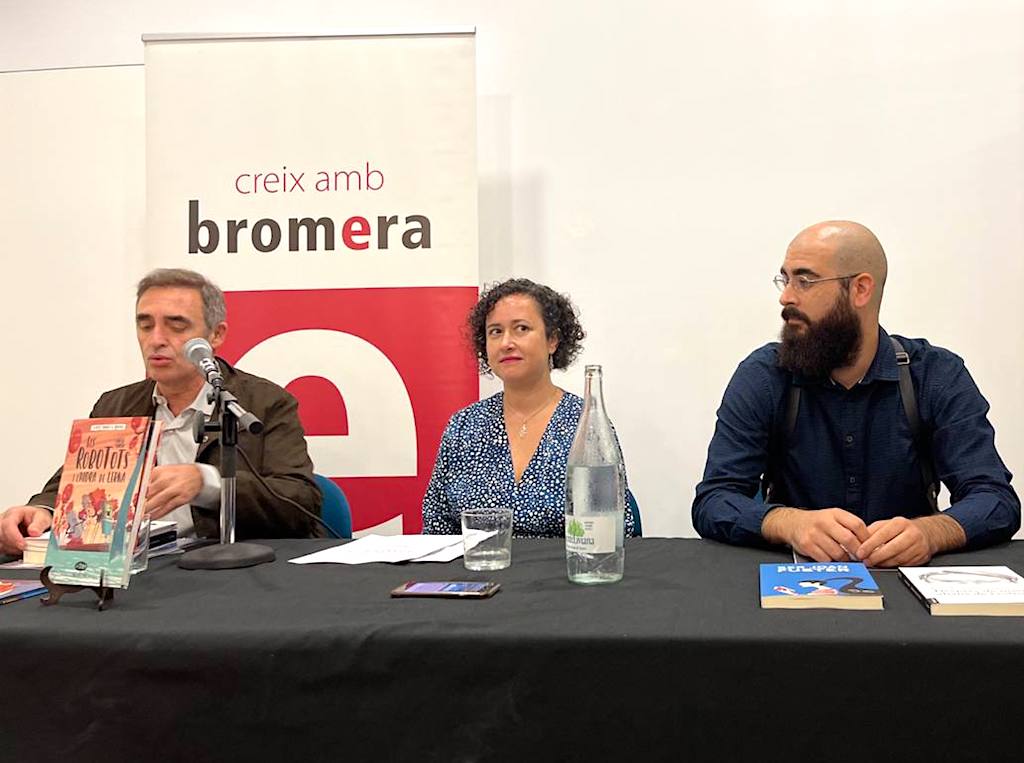 Josep Gregori, editor de Bromera; Paula Soriano i Marc Senabre, editors literaris | MVG | DLV