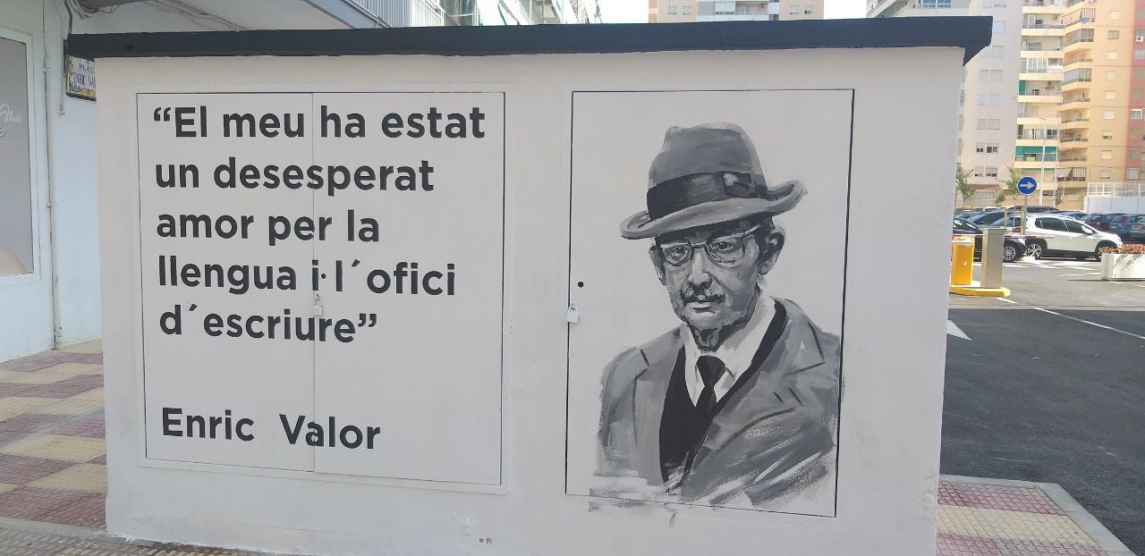 Mural dedicat a Enric Valor a Cullera (Ribera Baixa)