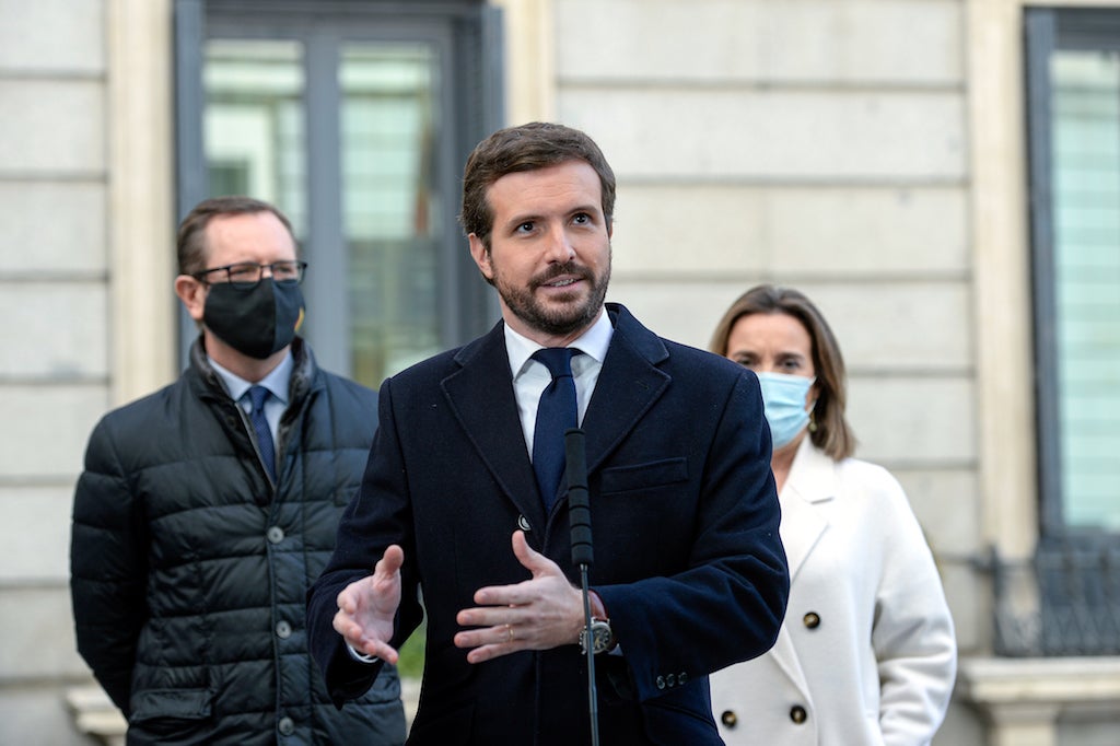 El president del PP, Pablo Casado, en l'acte del Dia de la Constitució al Congrés dels Diputats, el 2021 | ACN