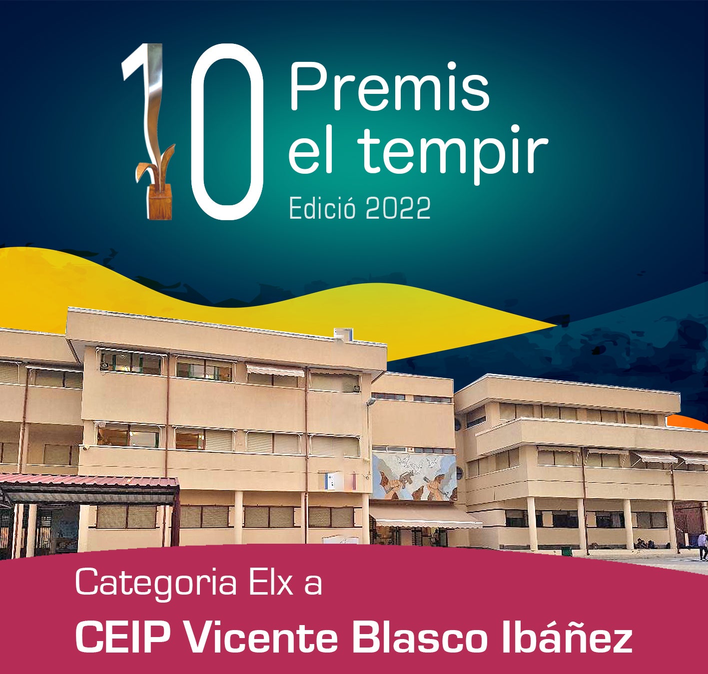 El CEIP Vicente Blasco Ibáñez d’Elx, premiat per El Tempir per ser pioner en l’ensenyament en valencià a la ciutat