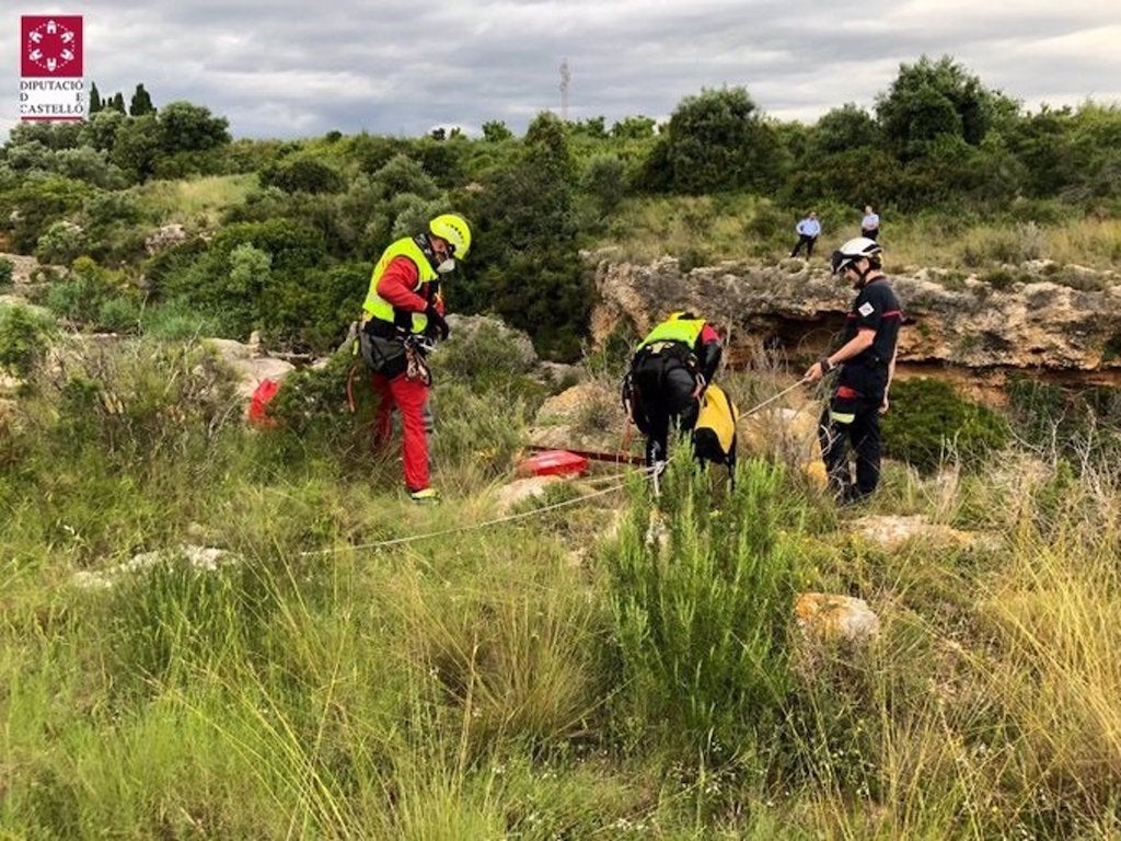 Efectius del Consorci de Bombers de Castelló durant un rescat