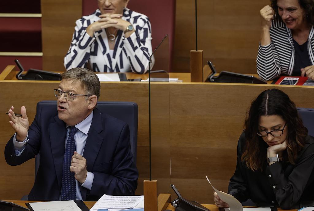 El president de la Generalitat, Ximo Puig i la vicepresidenta, portaveu i consellera d'Igualtat i Polítiques Inclusives, Aitana Mas | Rober Solsona | EP