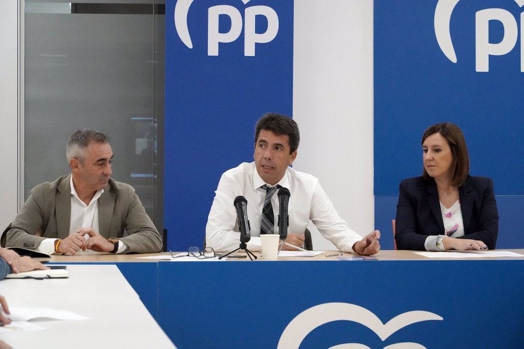 Comité de direcció del PP: Miguel Barrachina, Carlos Mazón i María José Catalá