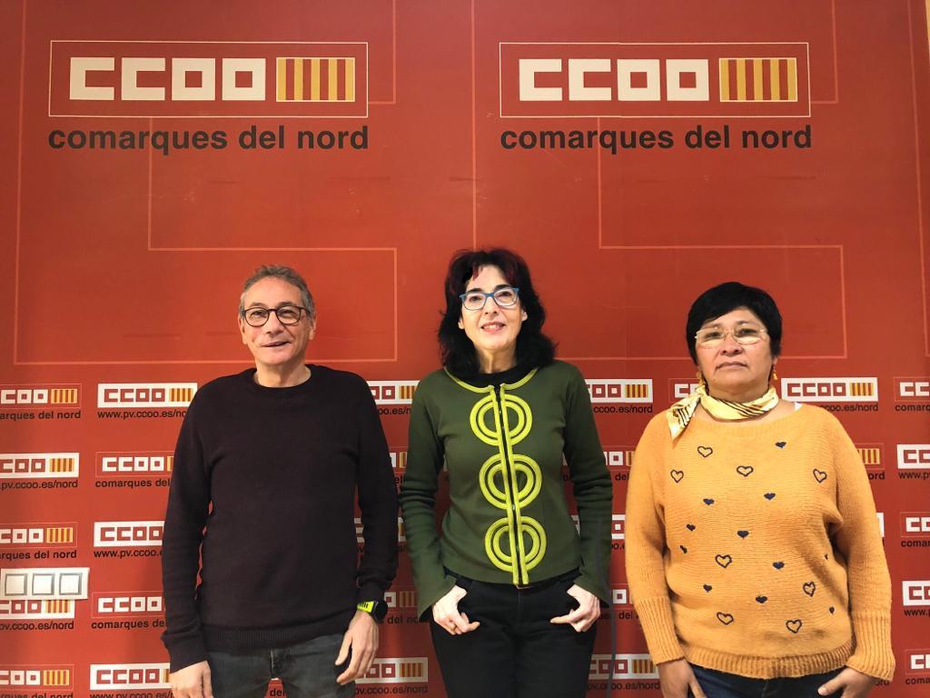 UP i CCOO aborden la situació de les comarques del nord del País Valencià i «la necessitat de donar suport al taulell»