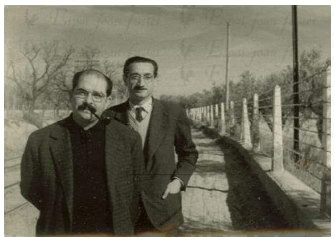Joan Fuster i Vicent Ventura en una visita al Campello el 1960
