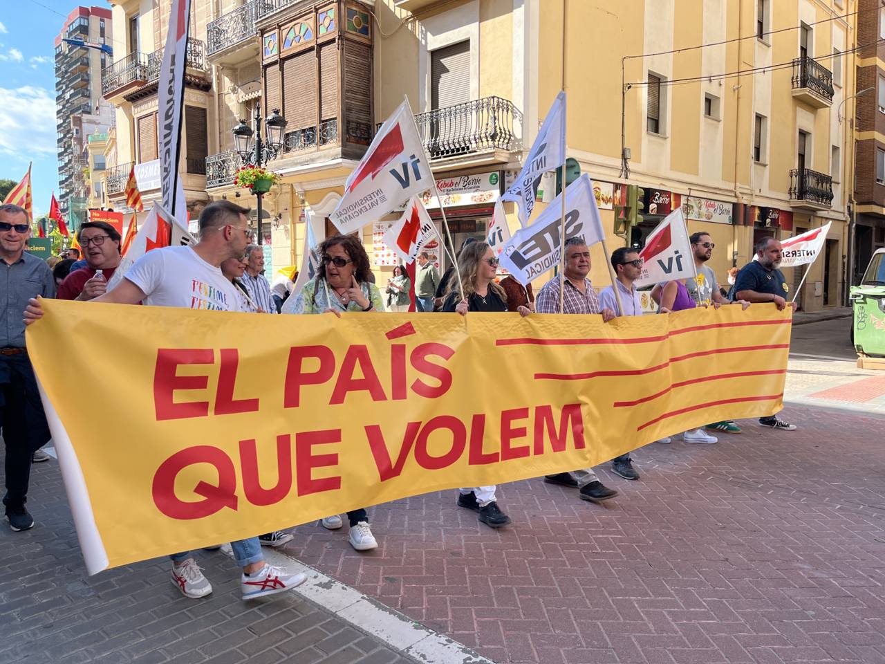 Intersindical a la manifestació del 25 d'abril de 2022 a Castelló de la Plana