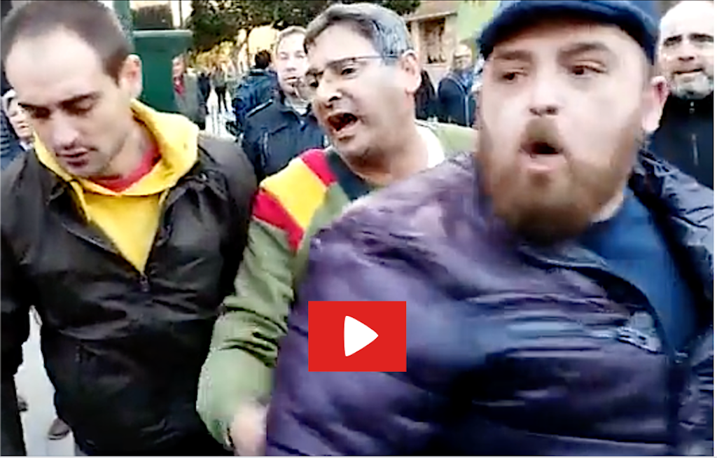 Feixistes insulten Mulet i càrrecs públics durant la retirada de la creu franquista de Castelló de la Plana [Vídeo]