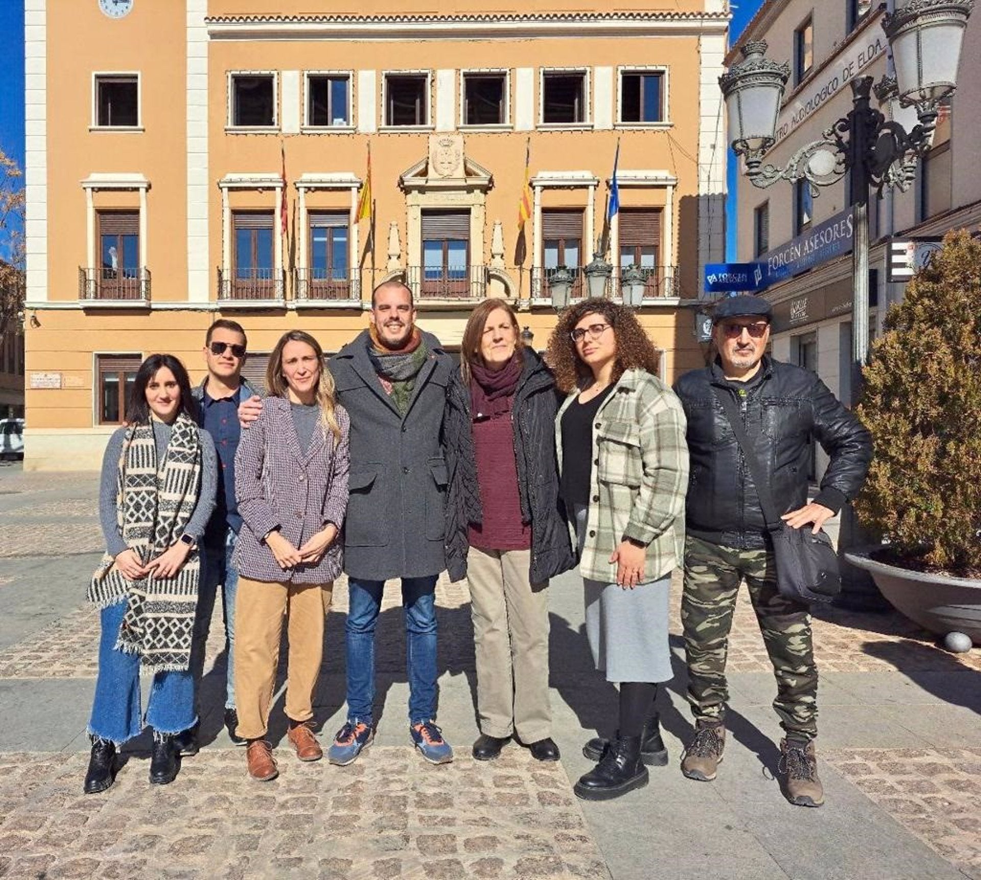 Els integrants de la candidatura de confluència, amb Iñaki Pérez Rico al centre