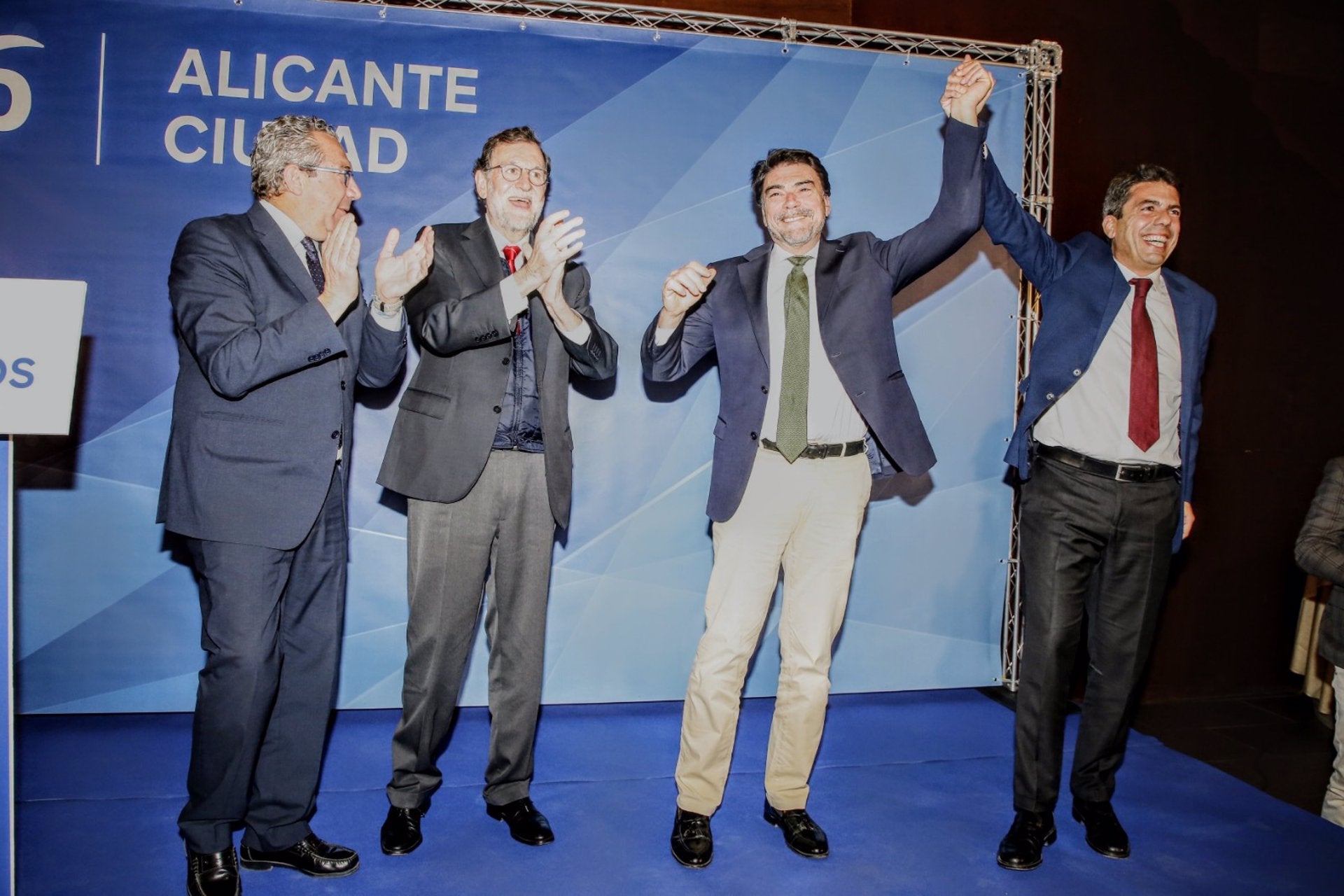 Toni Pérez, Mariano Rajoy, Luis Barcala i Carlos Mazón