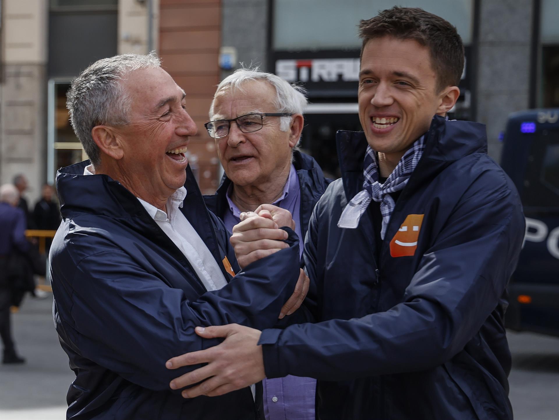 Íñigo Errejon visita València acompanyat per Joan Baldoví i Joan Ribó