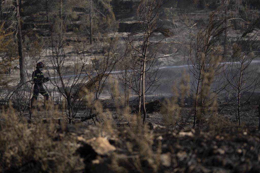 Un efectiu de les brigades forestals treballant a l'incendi de l'Alt Millars | Jorge Gil | EP