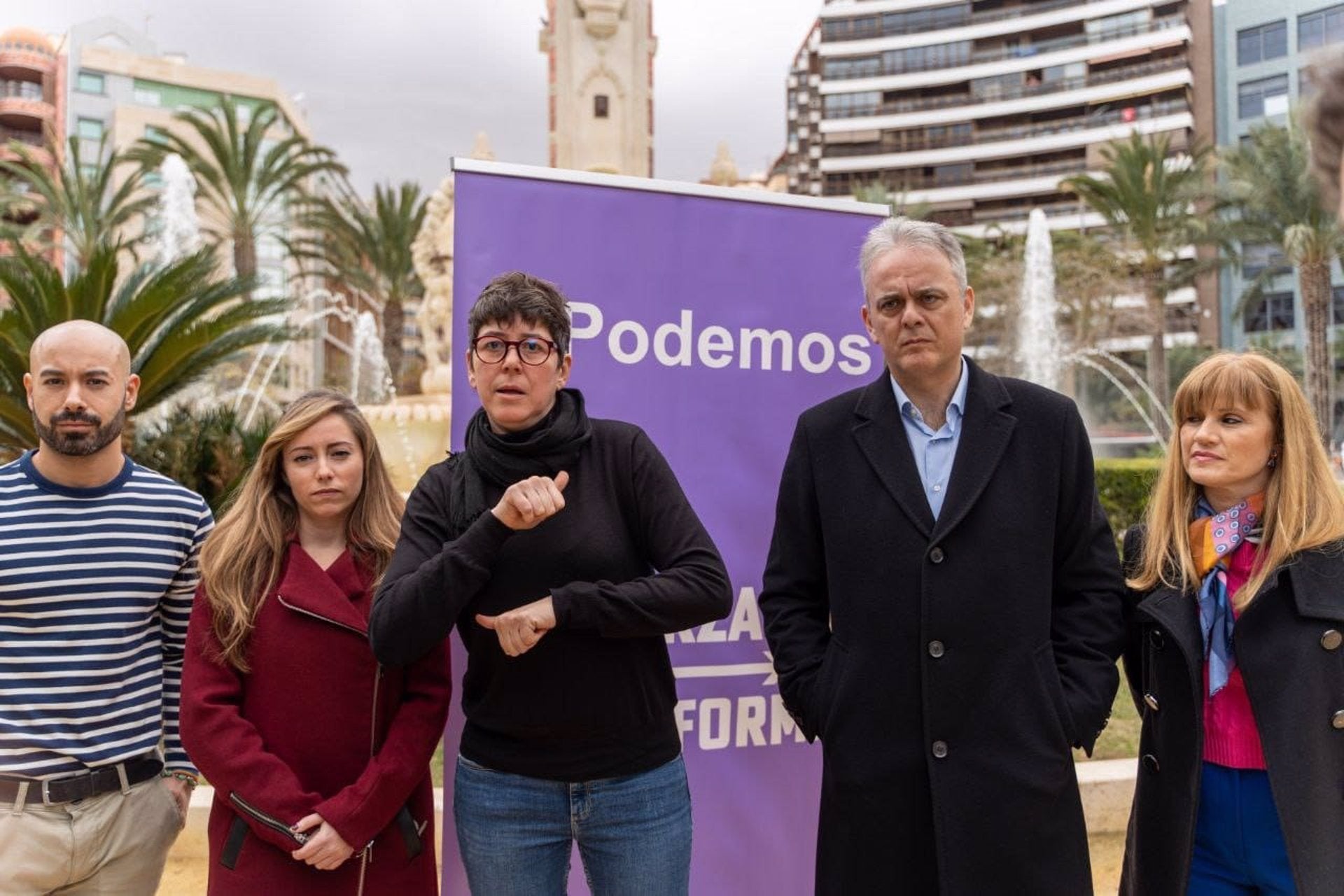 Pilar Lima, síndica d'Unides Podem a Les Corts i candidata a l'alcaldia de València; i Hèctor Illueca, candidat a la Generalitat i vicepresident segon