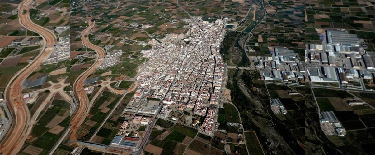 Vista aèrea de Carlet (Ribera Alta)