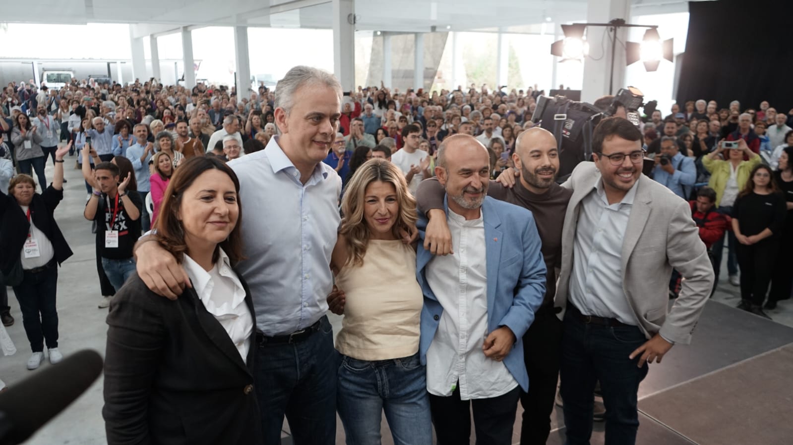 Rosa Pérez Garijo, Héctor Illueca, Yolanda Díaz, Manolo Copé, Xavier López i Alejandro Aguilar