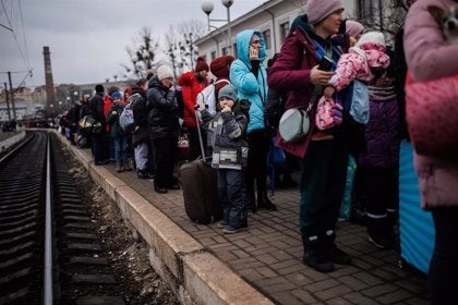 Refugiats a la frontera d'Ucraïna, l'any passat