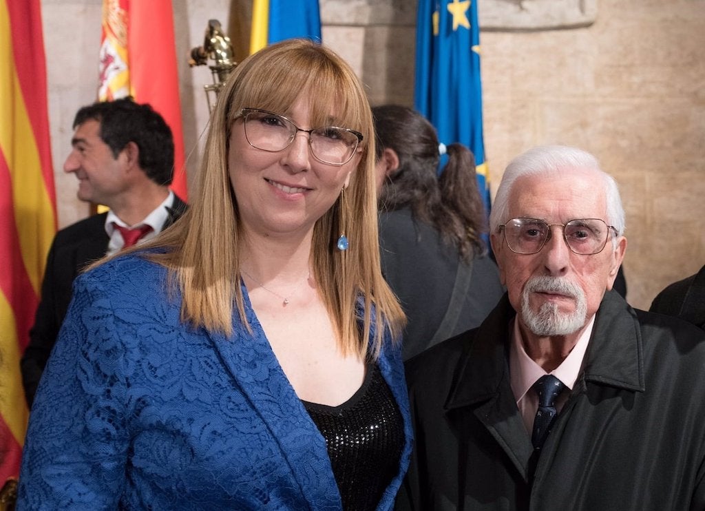 La presidenta de la Federació de Societats Musicals, Daniela González, i el president d'honor, Ángel Asunción