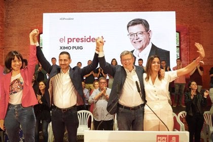 Ximo Puig i Carlos Fernández Bielsa en un acte de campanya de les eleccions autpnòmiques