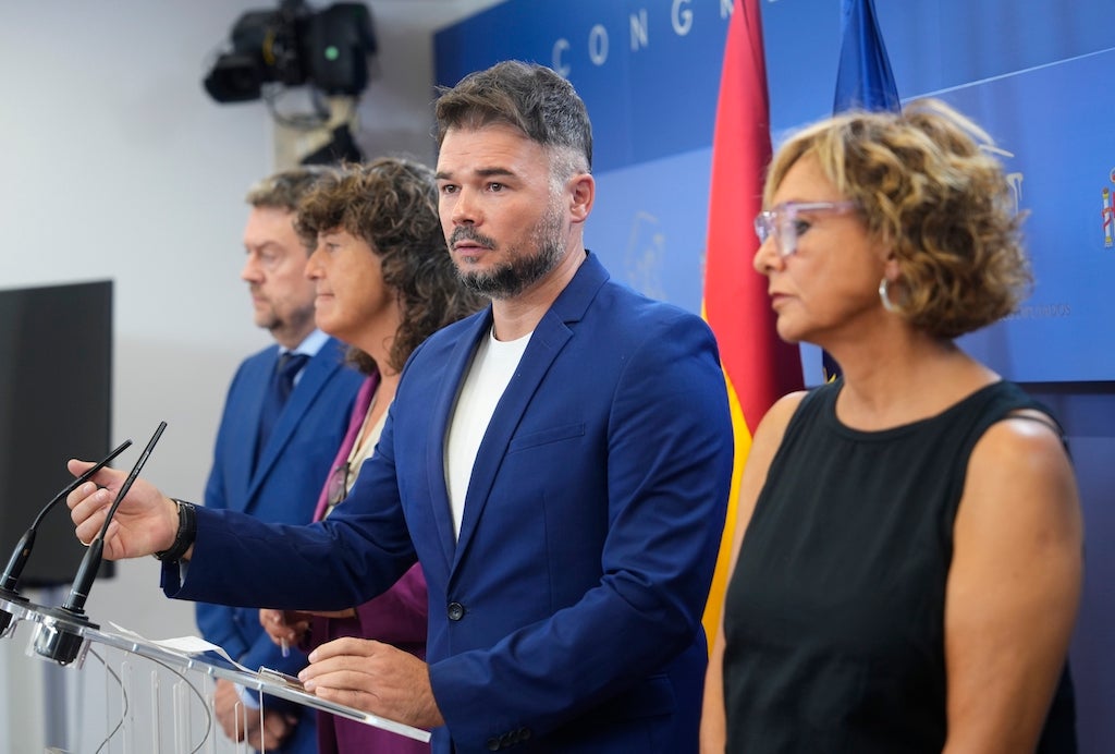 Els diputats d'ERC en una atenció als mitjans al Congrés dels Diputats de Madrid | Javier Barbancho | ACN