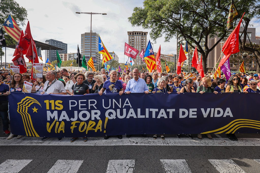 Capçalera de la columna batejada «País» de la manifestació de l'ANC per la Diada de Catalunya  | Jordi Borràs | ACN