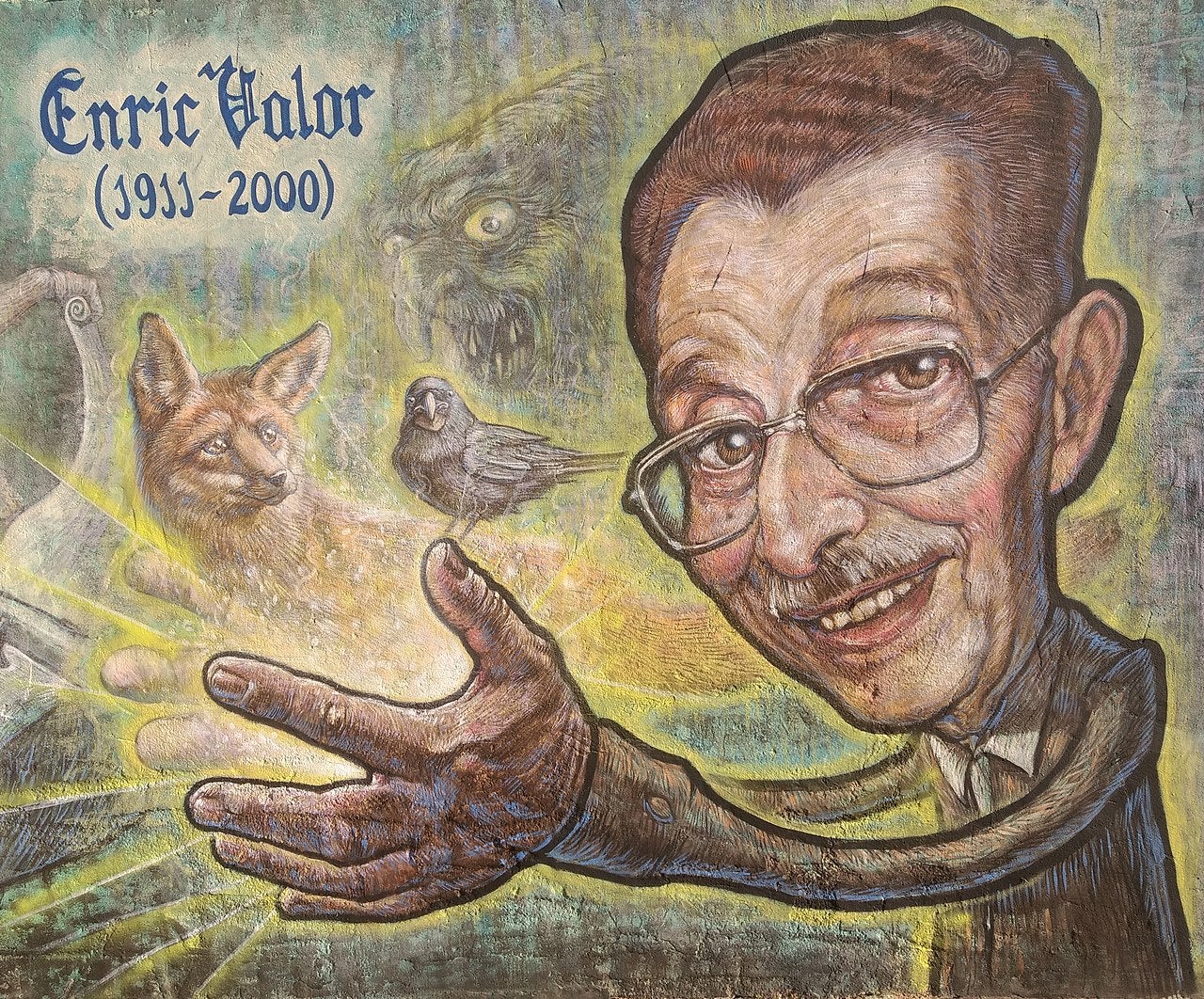 Mural dedicat a Enric Valor, obra de Toni Espinar, a Muro