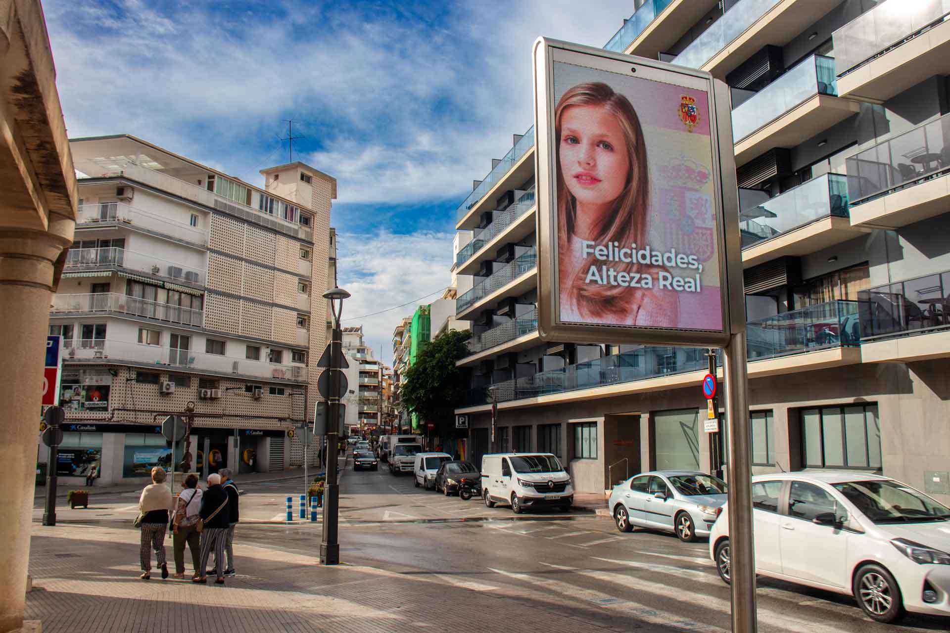 Imatge de la princesa espanyola Elionor projectada als carrers de Benidorm per iniciativa de l'Ajuntament