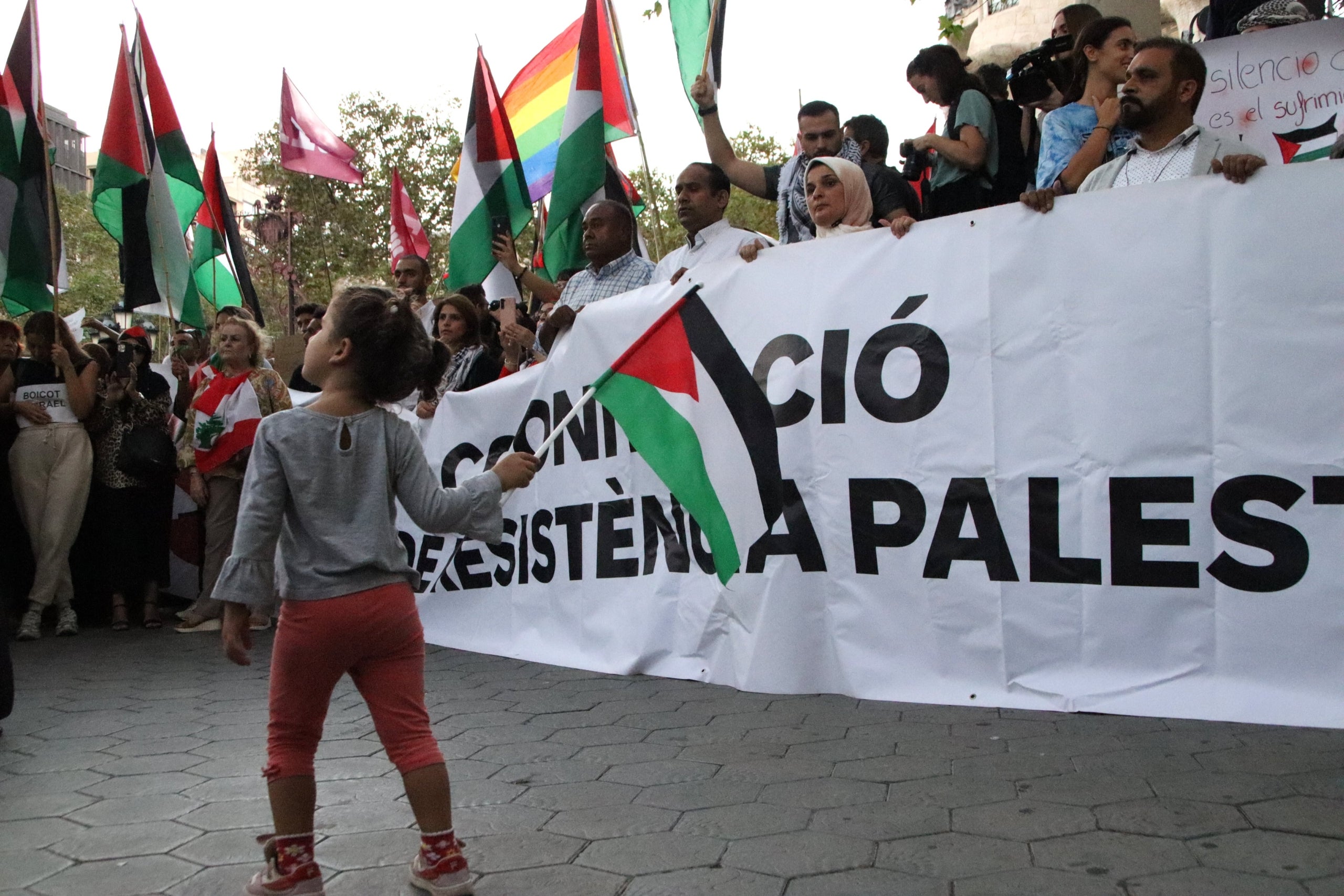 Manifestació a Barcelona en defensa de Palestina