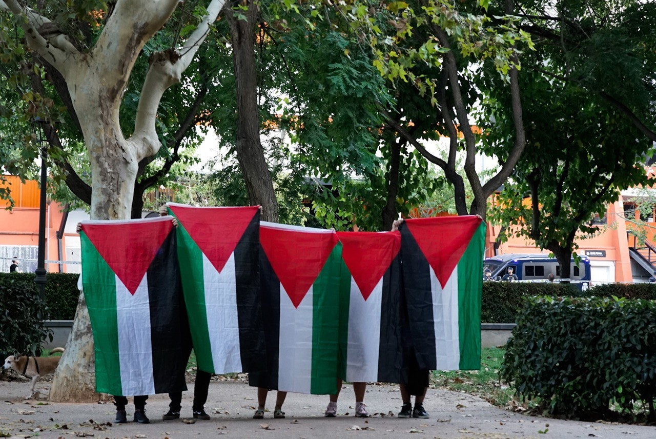 Solidaris amb Palestina als voltants de la Fonteta de Sant Lluís