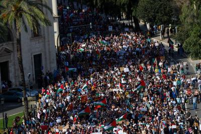 Massiva manifestació solidària amb Palestina el passat octubre a València