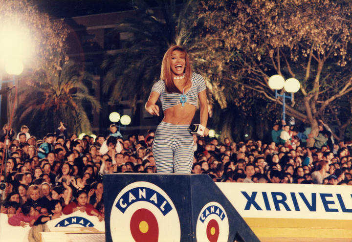 María Abradelo en un programa de Canal 9