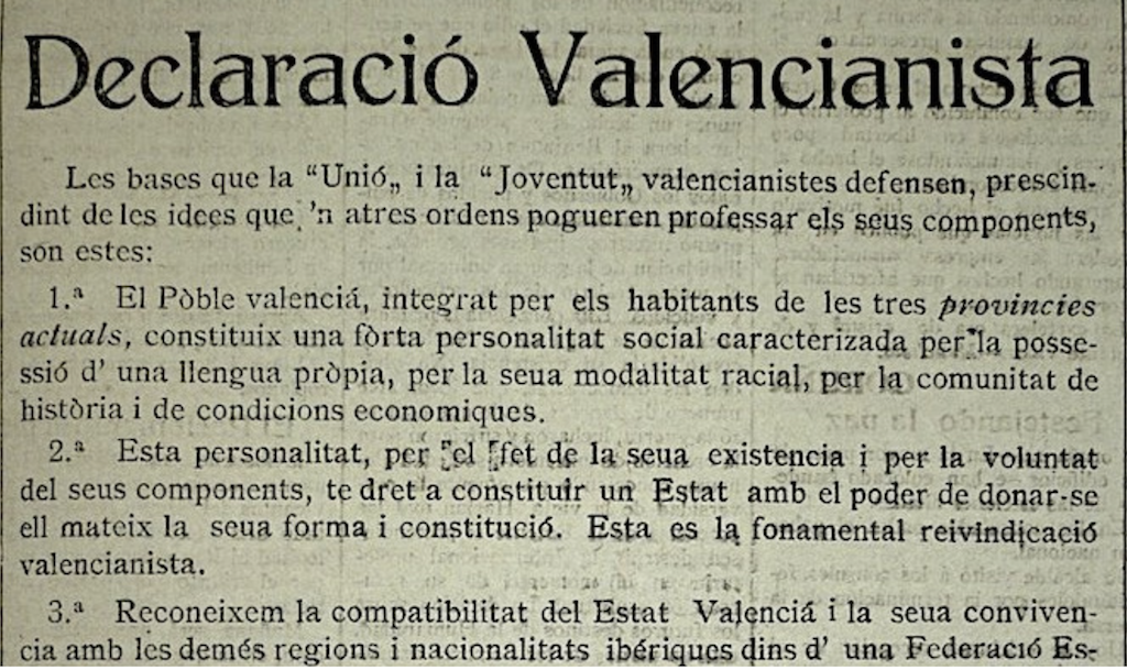 Declaració Valencianista del 1918