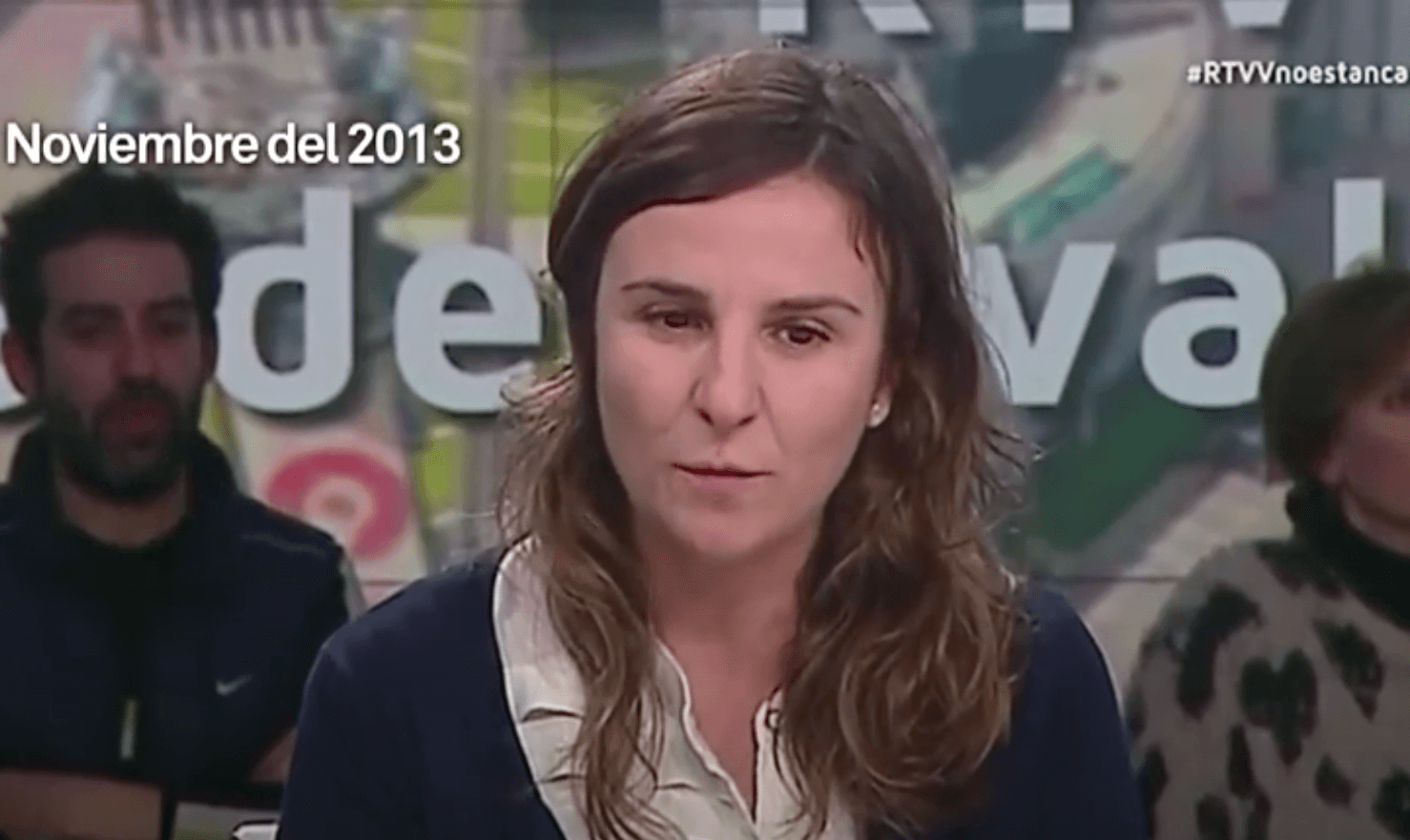 Beatriz Garrote, presidenta de l’Associació de Víctimes del Metro, als estudis de Canal 9