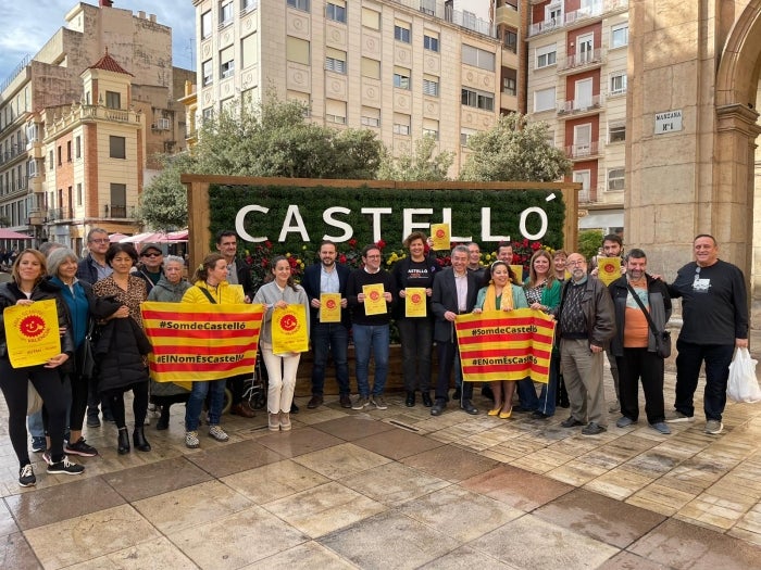 Protesta contra la iniciativa del PP i Vox de recuperar l'ús oficial del topònim «Castelló de la Plana»