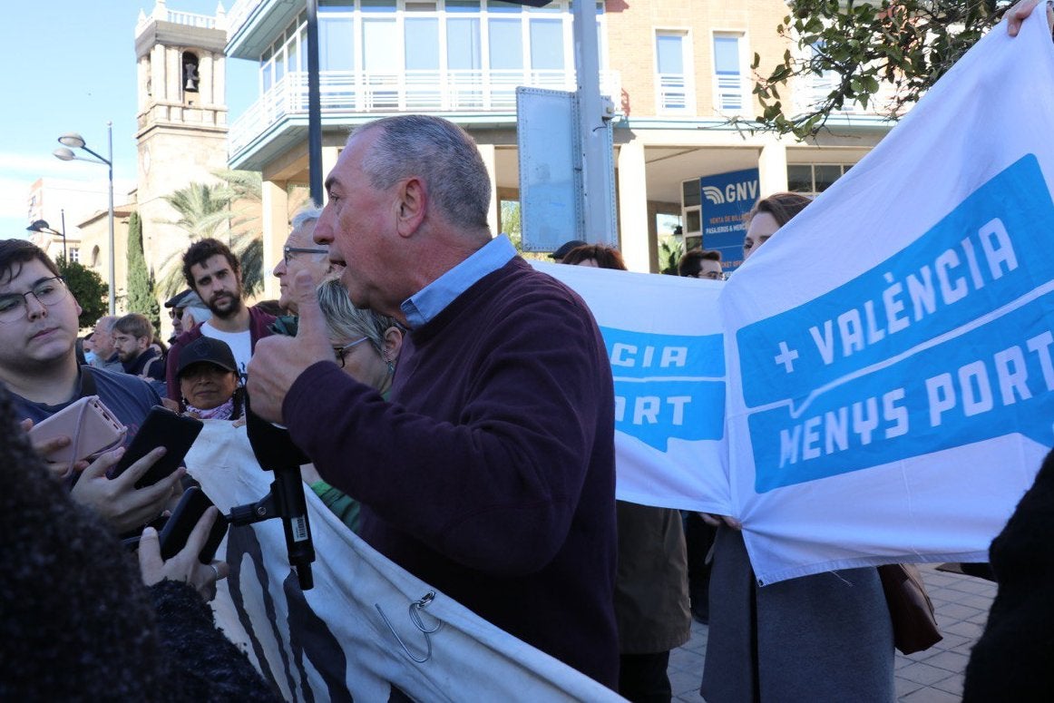 Joan Baldoví, en una manifestació contra l'ampliació del Port de València