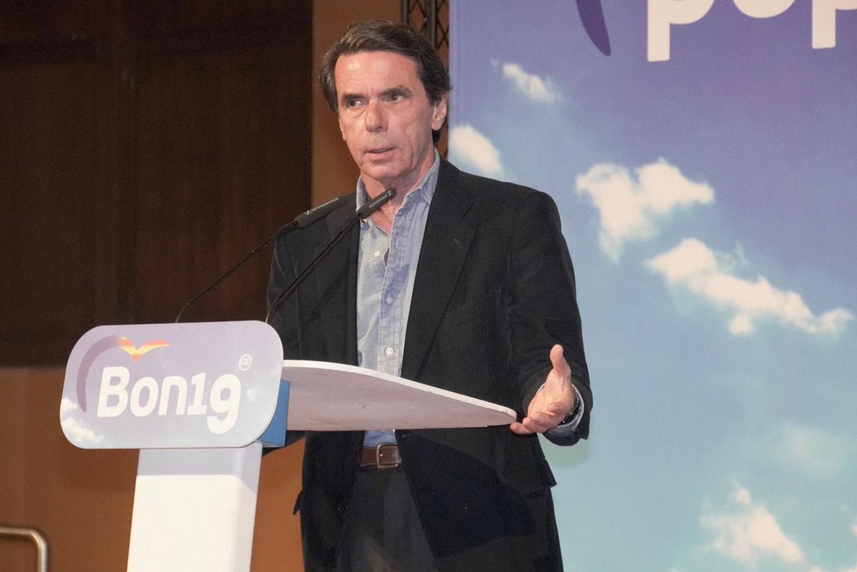 L'expresident espanyol José María  Aznar en un acte de precampanya a València el 2019 | DLV Arxiu