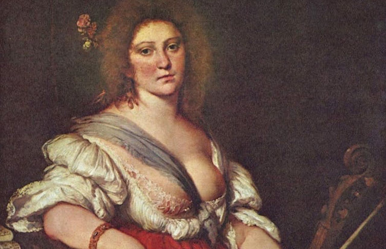 Bernardo Strozzi, «Retrat de Barbara Strozzi» (detall), ca. 1630. Gemäldegalerie Alte Meister
