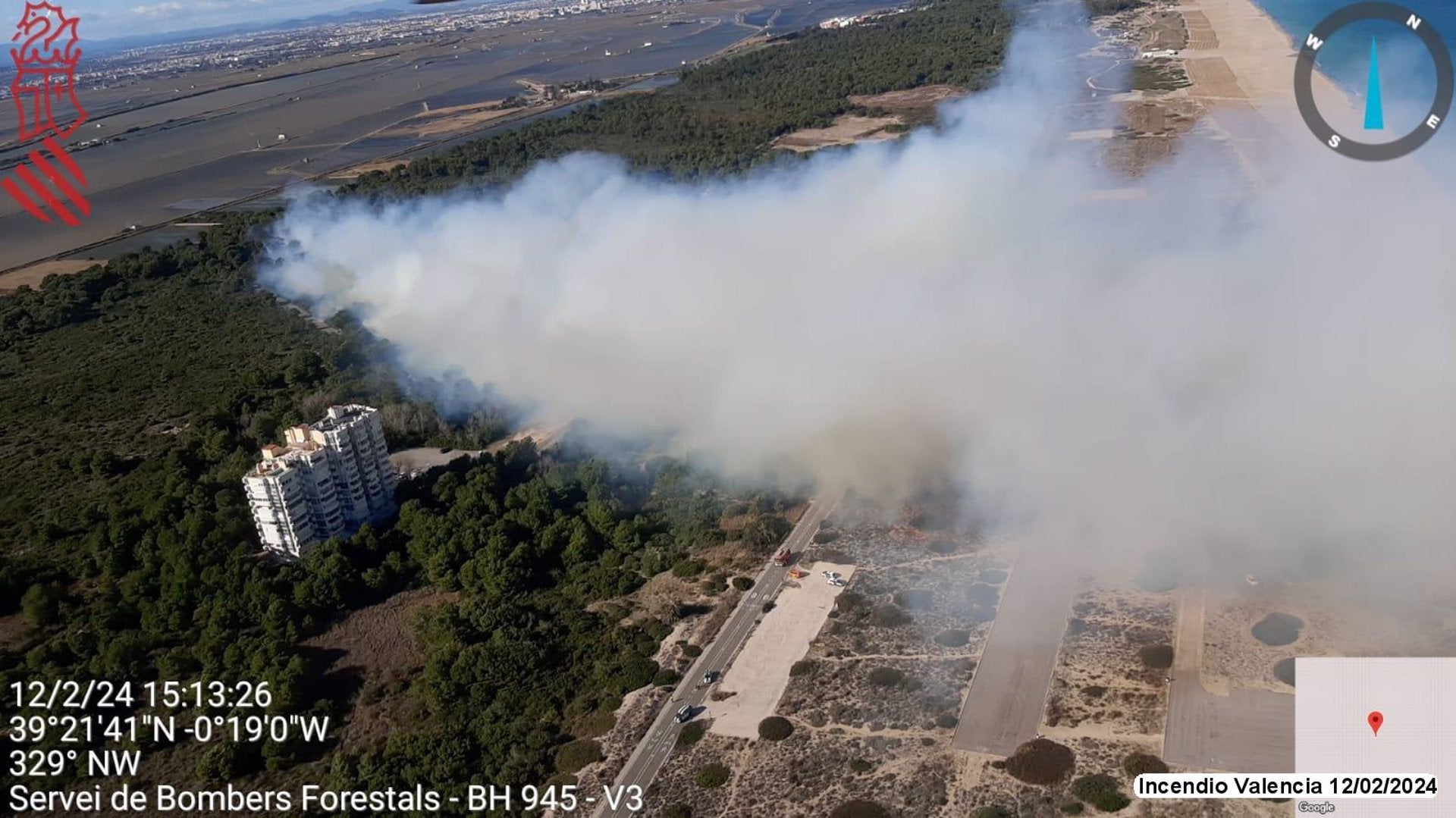 Incendi forestal al Saler