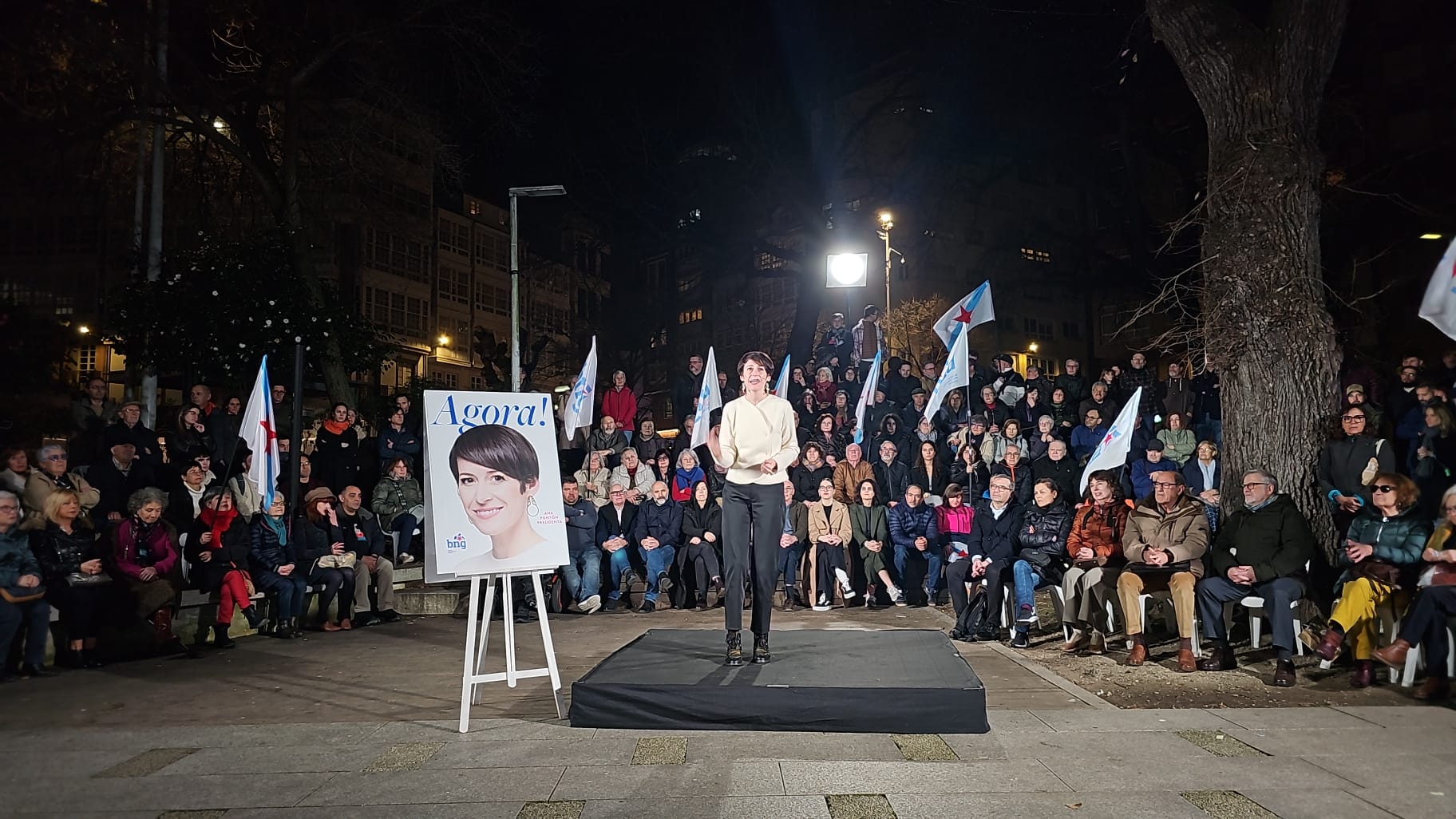 Acte de campanya del BNG, amb Ana Pontón, la candidata, com a protagonista