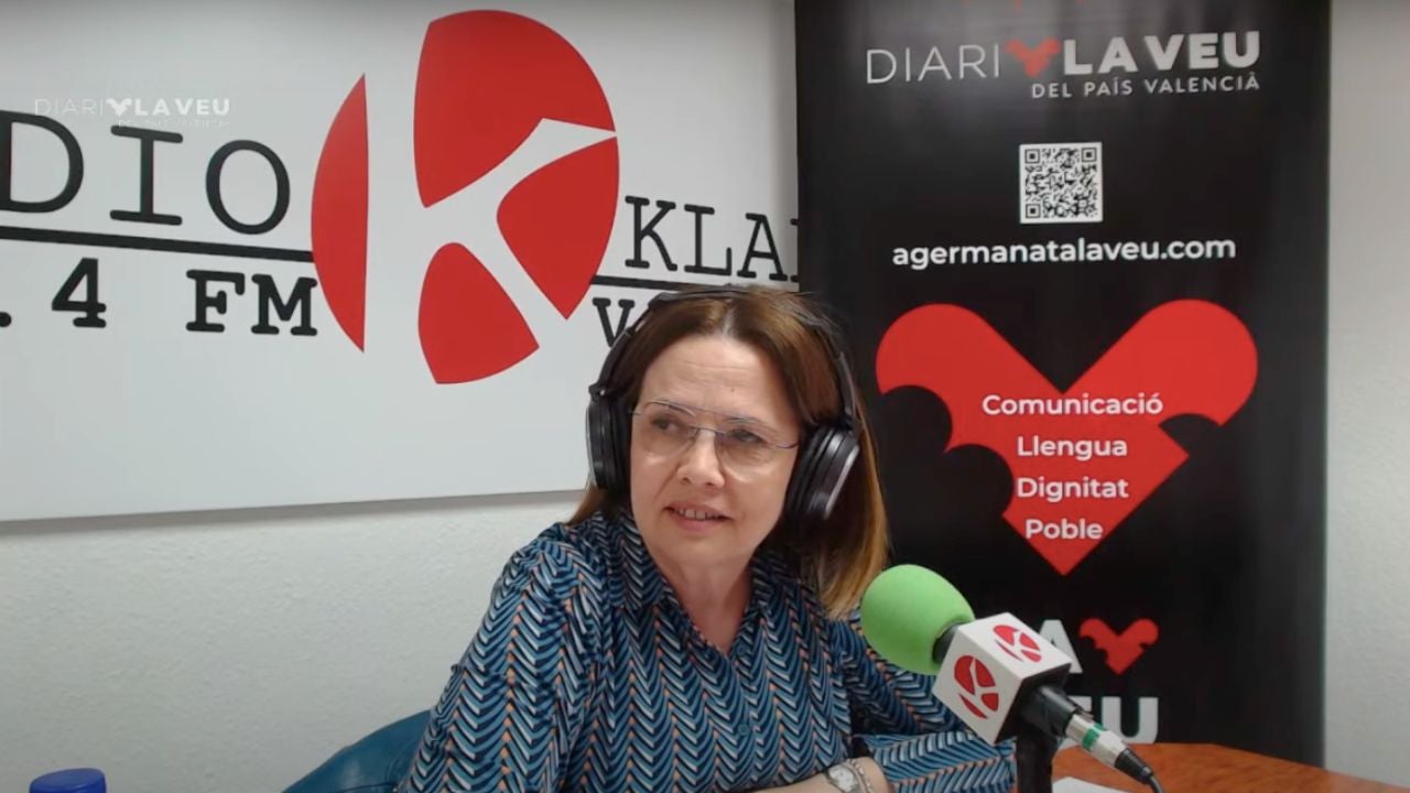 La presidenta d'Escola Valenciana, Alexandra Usó, a La Nostra Veu, pòdcast Diari La Veu