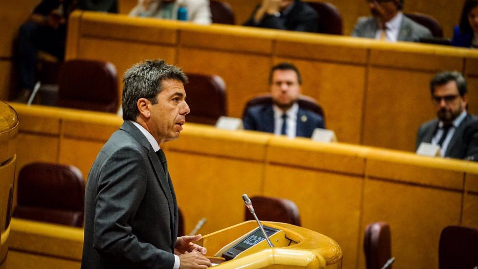 El president valencià, Carlos Mazón, intervé al Senat / Europa Press