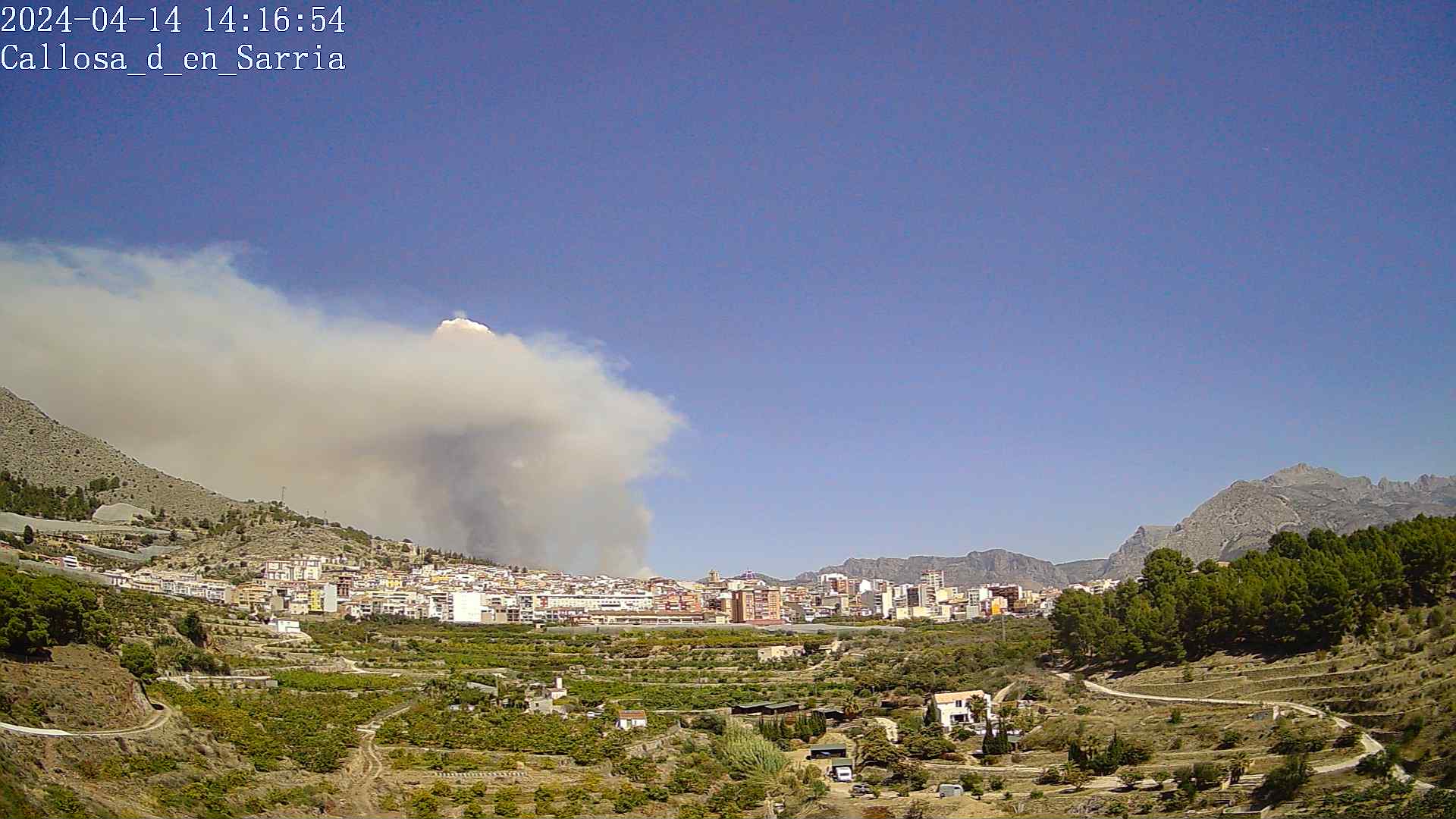 El foc des de Callosa d'en Sarrià (Marina Baixa) / AVAMET