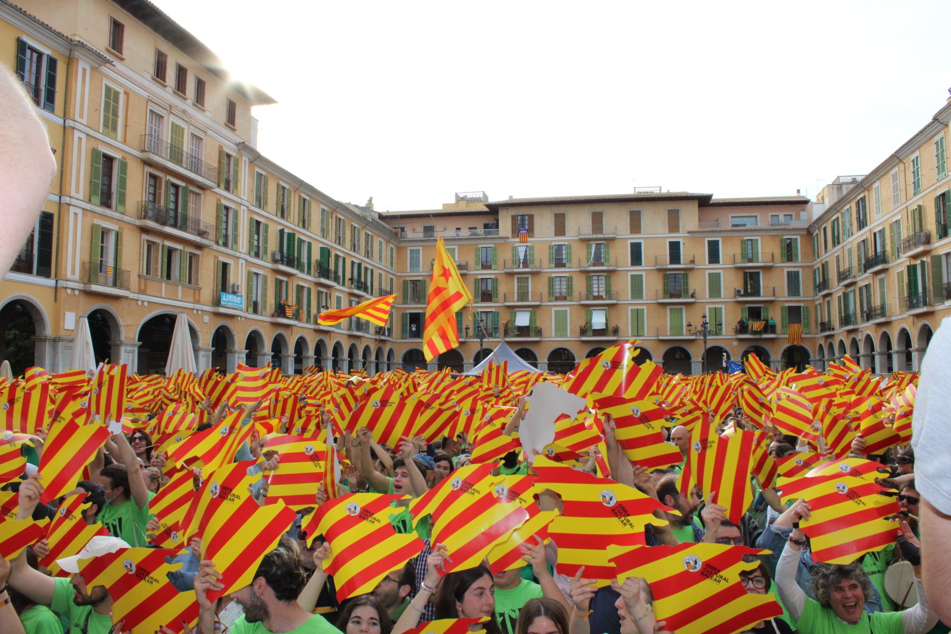 La plaça Major de Palma de gom a gom la Diada per la Llengua del 2024