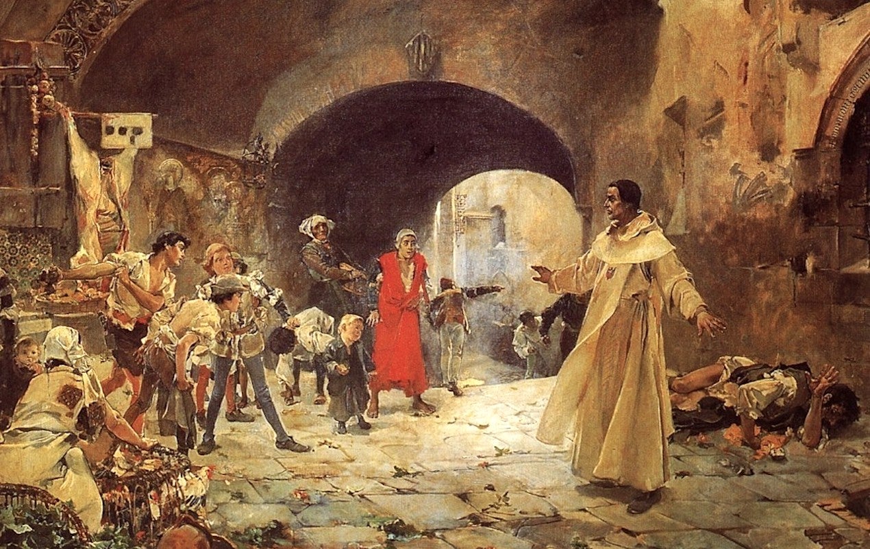 L'escena de Pare Jofré defensant un foll recreada per Joaquim Sorolla el 1887