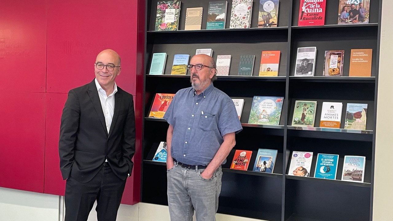 Oriol Soler i Jaume Roures a la roda de premsa de presentació d'Abacus Futur,